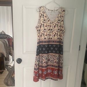 Floral Sleeveless Dress - Multicolor